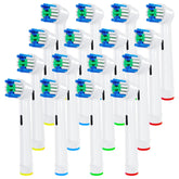 Family-pack replacement Oral-B toothbrush heads with color-ring identifiers
