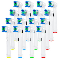 Family-pack replacement Oral-B toothbrush heads with color-ring identifiers