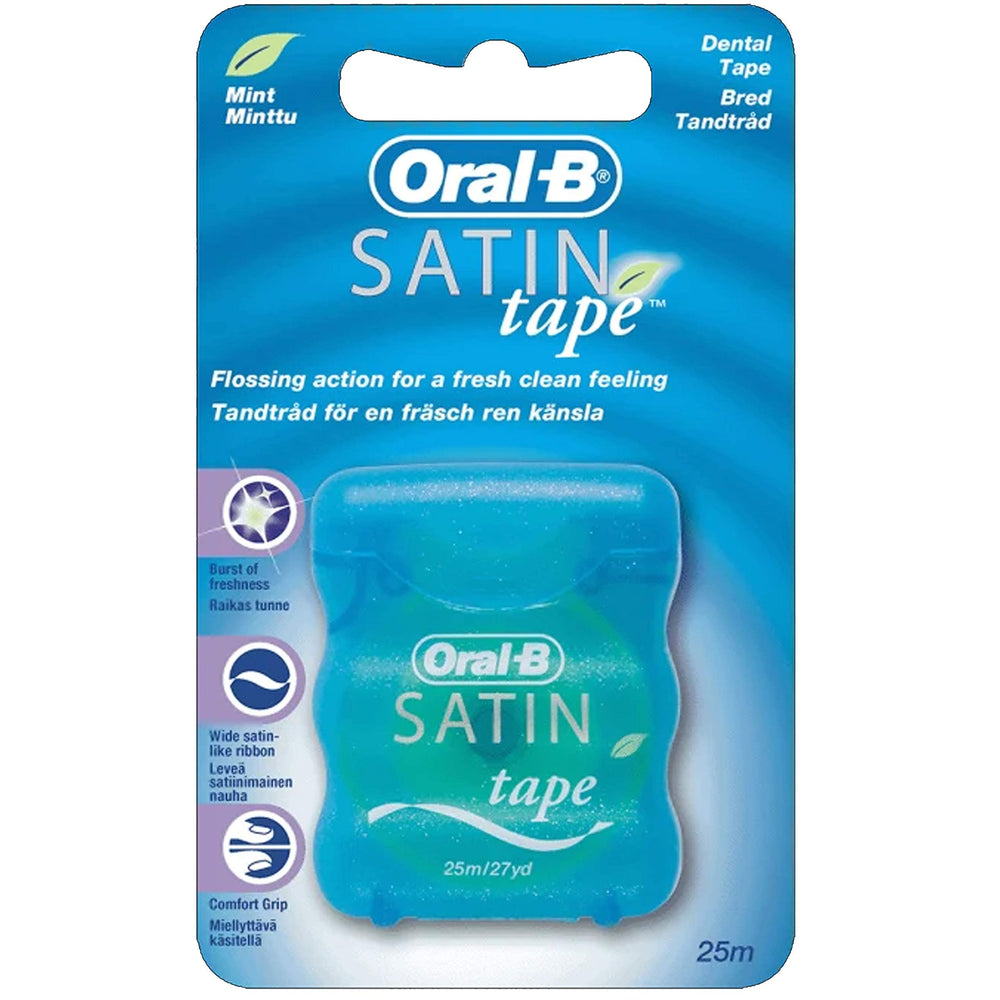 Oral-B Satin Tape Mint dental floss 25m – 6 units packaging, side view