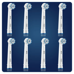 8-pack Oral-B Sensitive Clean brush heads aligned