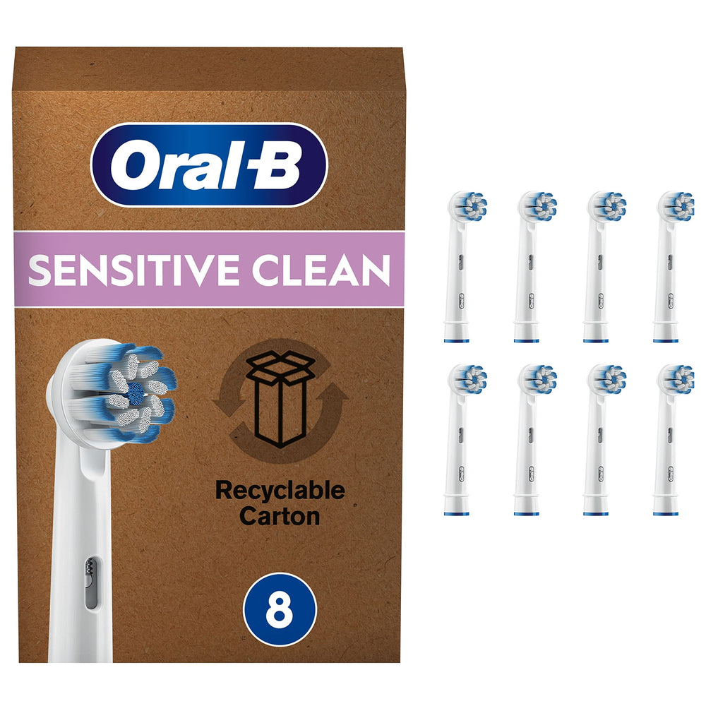 Oral-B Sensitive Clean toothbrush heads 8-pack in mailbox packaging
