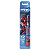 Front view of Oral-B Spider-Man kids toothbrush with 3+ age design and soft bristles