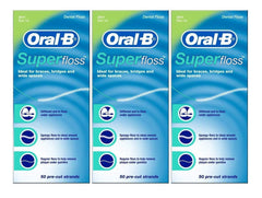 Front view of Oral-B Super Floss Mint Pack of 3 packaging