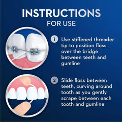 Dentist-recommended Oral-B logo with threader floss