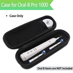 Open case showing space for one toothbrush and two heads