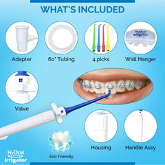 Hands holding the handheld dental water flossing tool