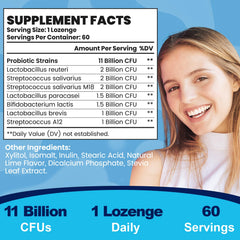 Label highlighting seven probiotic strains used in the formulation