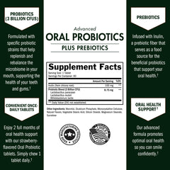 Close-up of strawberry flavored dental probiotic tablets