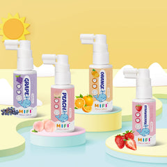 Peach flavor visual on travel-ready bottle