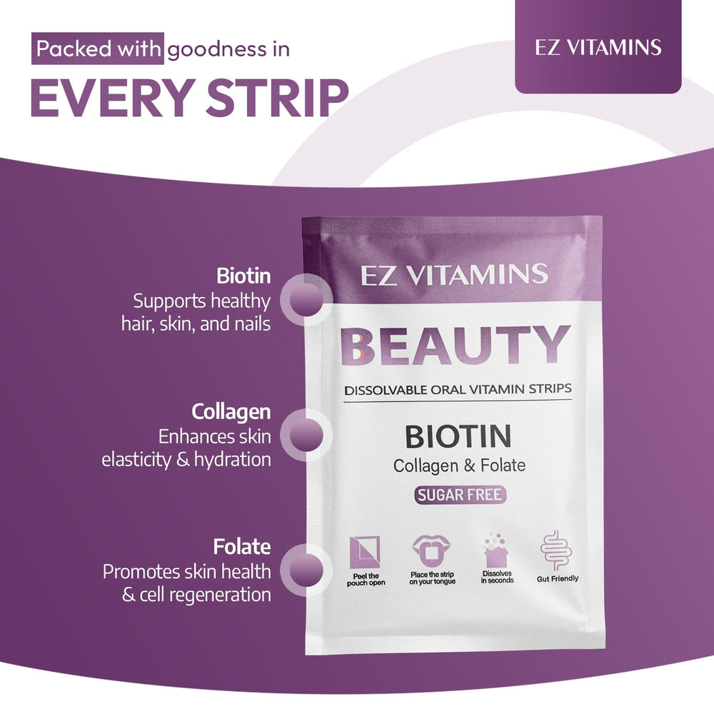 Single strip dissolving on tongue to show fast absorption