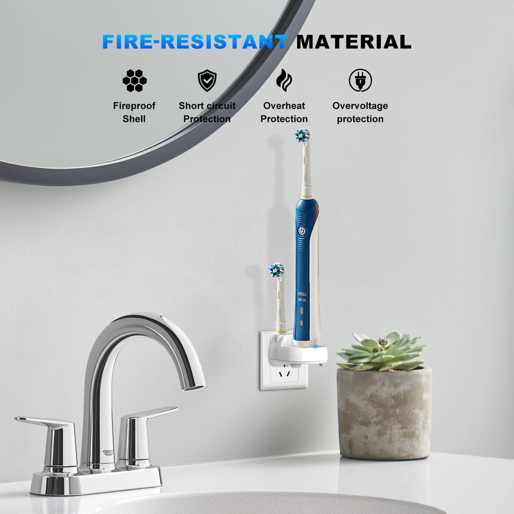 Compact travel-friendly Oral-B toothbrush charger in hygienic white