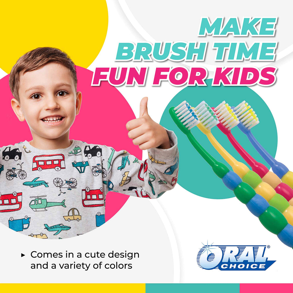 Orange Oral Choice Bubble Children's Toothbrush with rounded Dupont Nylon bristles