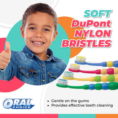 Pink Oral Choice Bubble Children's Toothbrush with rounded Dupont Nylon bristles