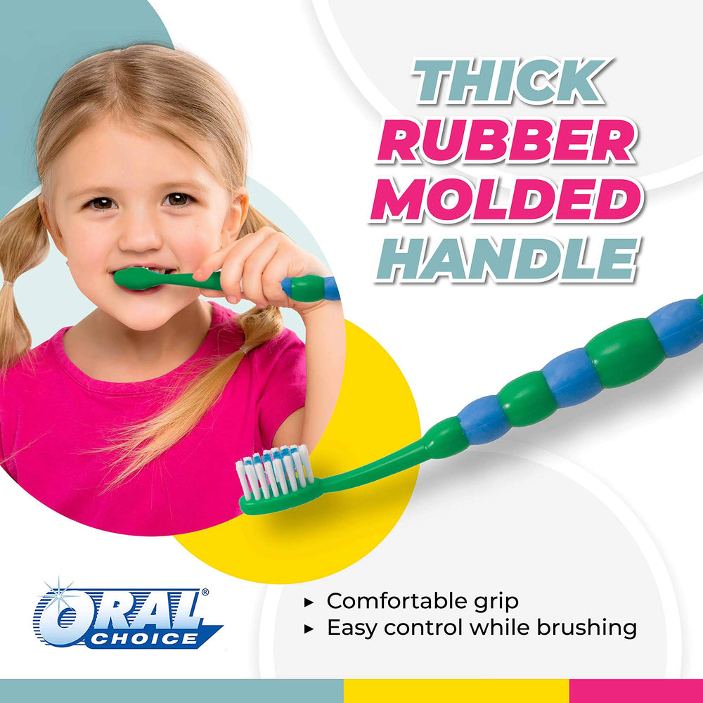 Yellow Oral Choice Bubble Children's Toothbrush with rounded Dupont Nylon bristles