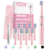 ORALEXIS pink electric toothbrush front view