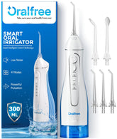 Oralfree Water Flosser cordless device on white background