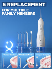 Oralfree flosser cleaning braces and teeth