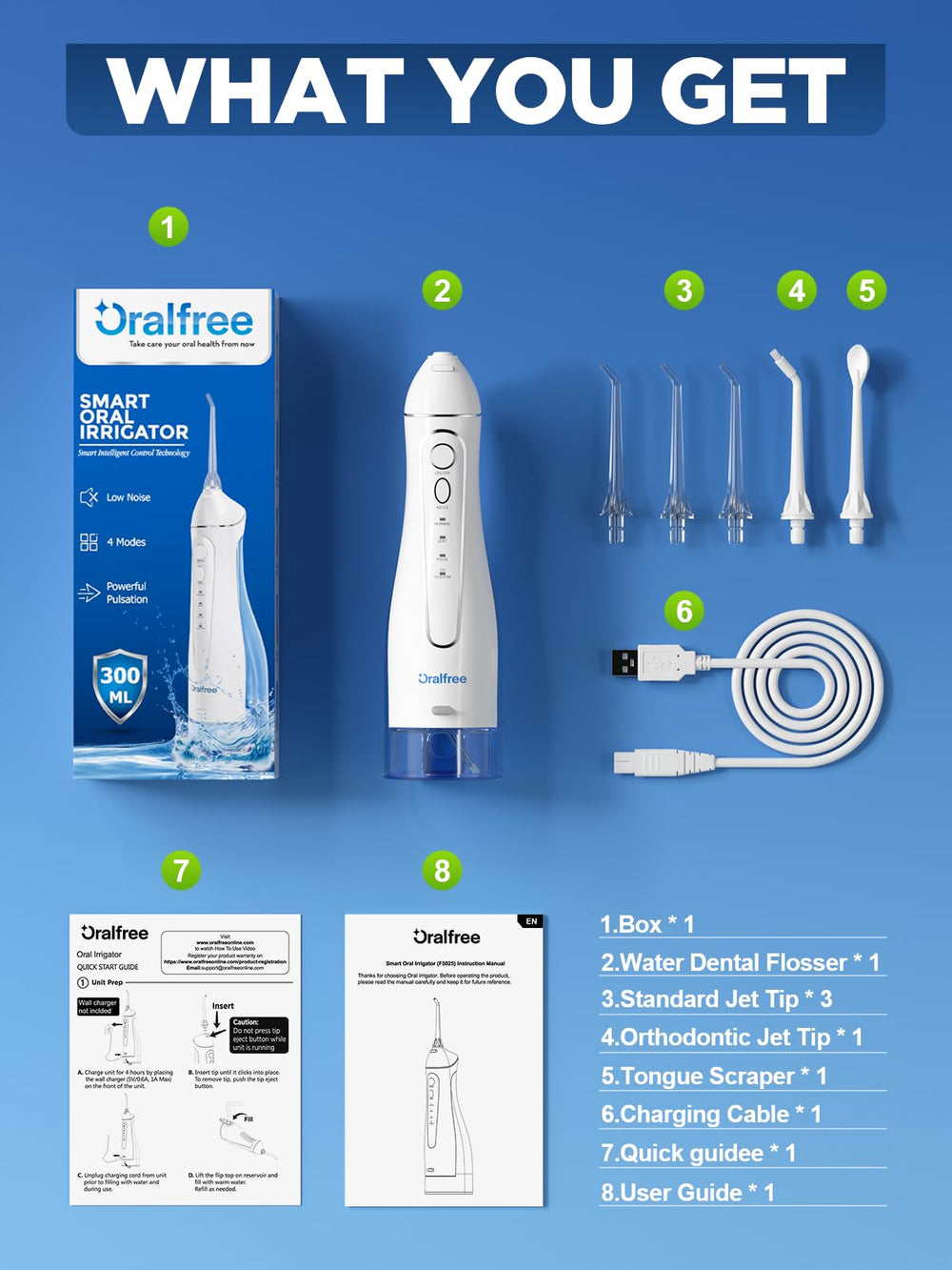 Oralfree water flosser in use while traveling