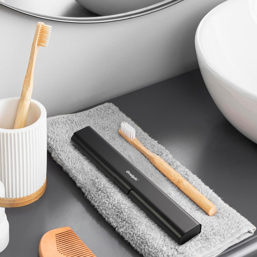 Compact, portable design shown with travel essentials.