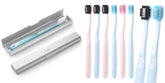 Front view of Oralphi aluminum toothbrush travel case