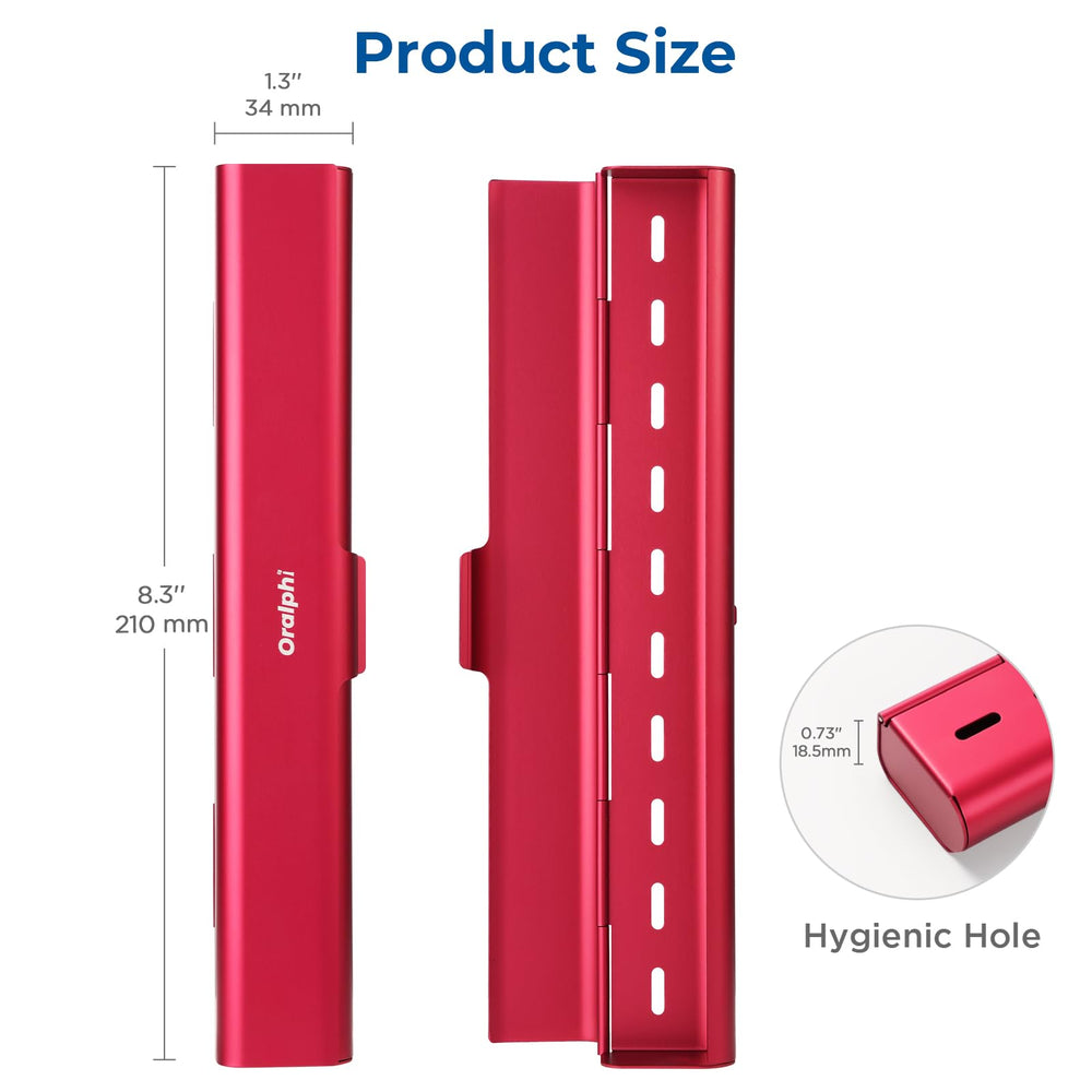 Open Oralphi case showing interior space for manual toothbrush
