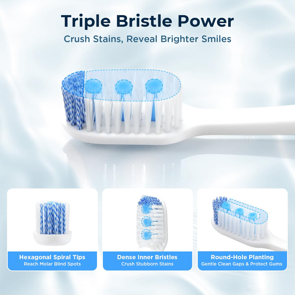 Curved bristle design for thorough cleaning