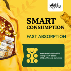 Orange-flavored magnesium citrate gummies close-up side view