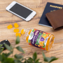 Orange-flavored Omega-3 gummies product shot