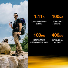 Nutrition label highlighting greens antioxidant blend