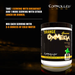 Athlete mixing Orange OxiMega Greens Spearmint in a shaker