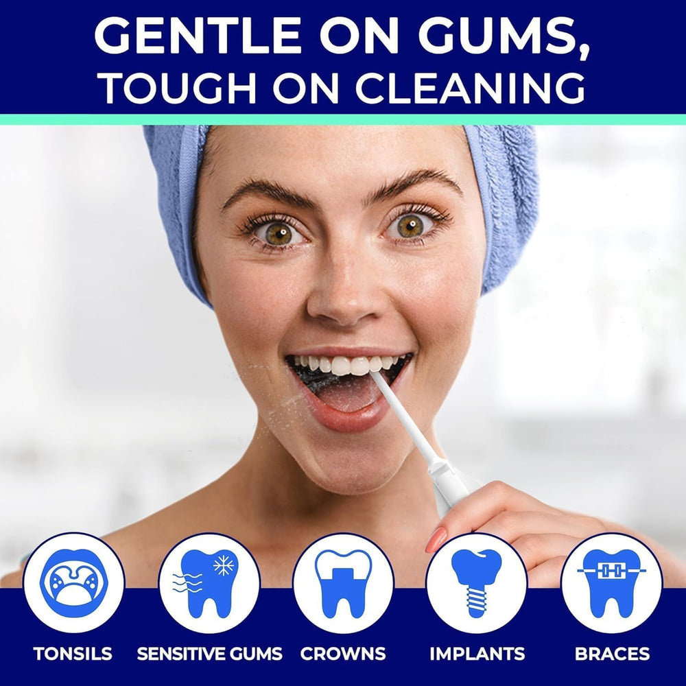 Two interchangeable nozzles for thorough cleaning and tonsil stone removal
