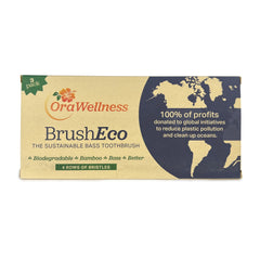 Pack of OraWellness BrushEco 4-row bamboo toothbrushes