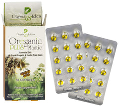 Oregano oil capsules with Mastic Gum oil illustration