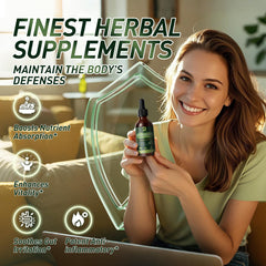 Oregano oil drops with elderberry supplement and vegan label