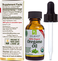 Oregano oil drops bottle close-up