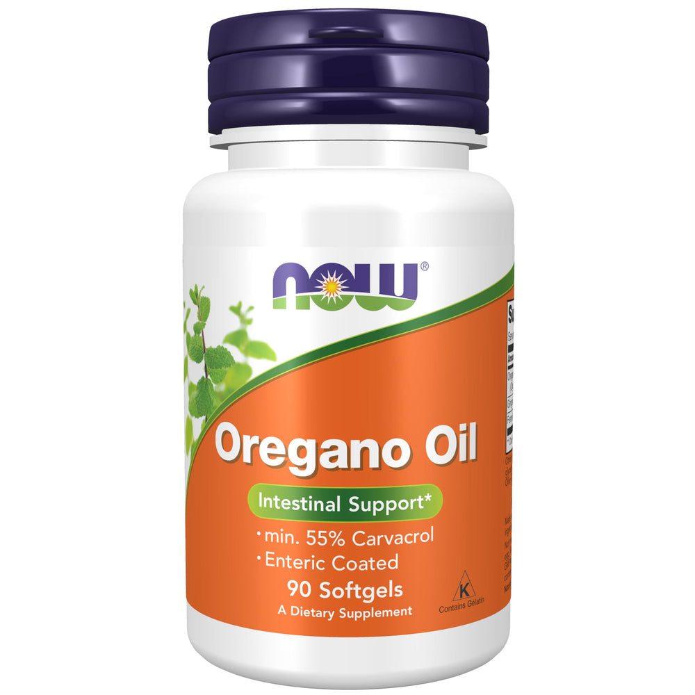 NOW Foods Oregano Oil with Ginger & Fennel Oil bottle and label