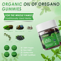 Front view of Oregano Oil Gummies bottle