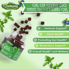 Label detail for Oregano Oil Gummies packaging