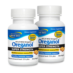 Bottle of North American Herb & Spice Oreganol P73 60 softgels