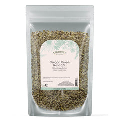 Front view of Oregon Grape Root Wildcrafted 4 oz pouch