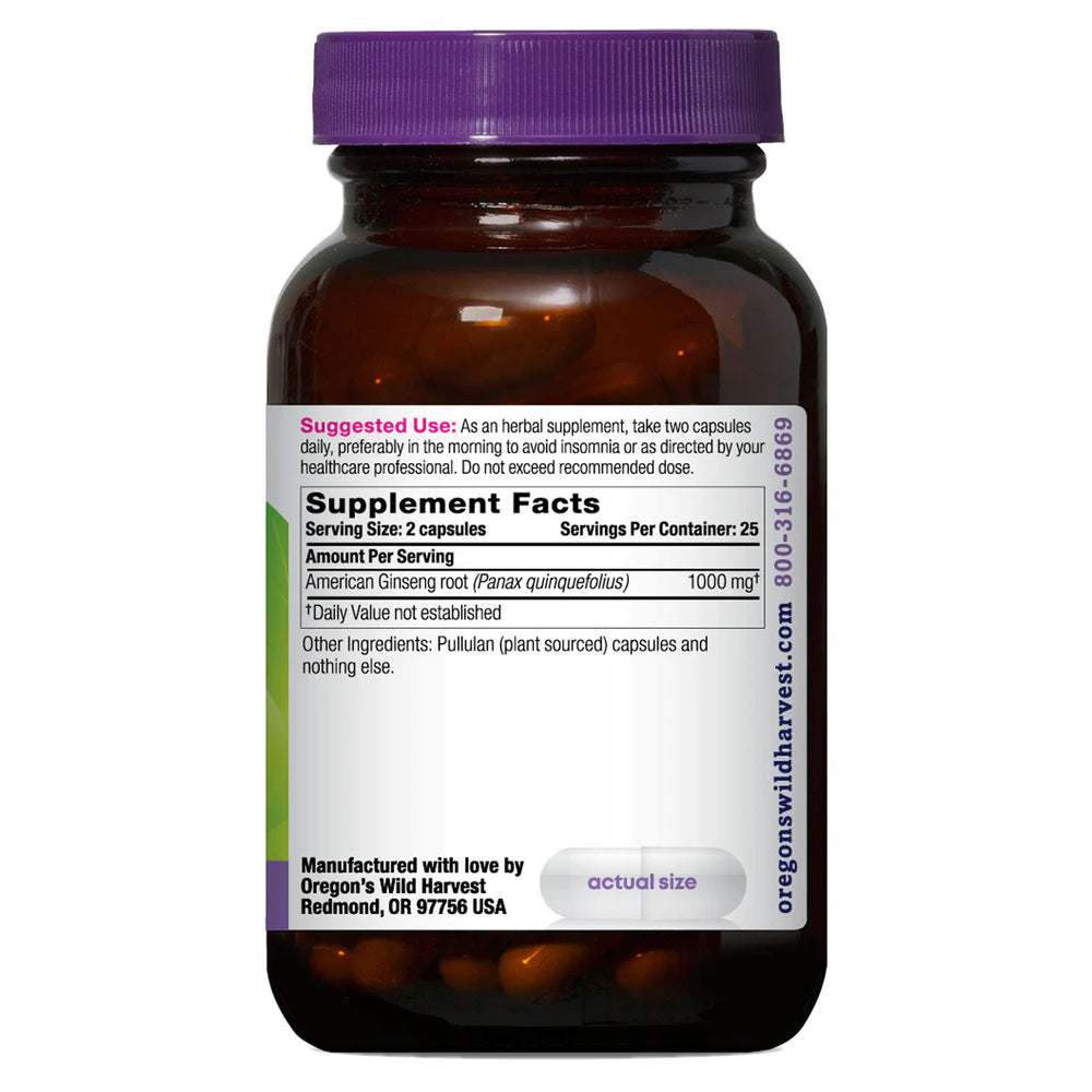 Close-up of American Ginseng capsules