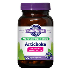 Bottle label of Oregon's Wild Harvest Artichoke Organic Herbal Supplement