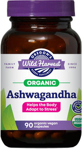 Oregon's Wild Harvest Ashwagandha 1200 mg capsules bottle (vegan)