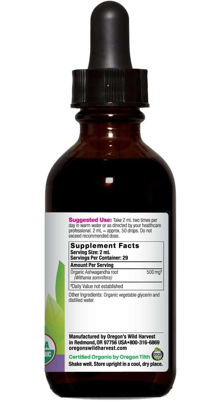 Ashwagandha bottle label close-up