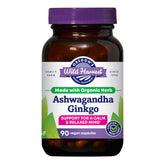 Bottle of Oregon's Wild Harvest Ashwagandha Ginkgo capsules, 90-count