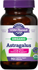 Oregon's Wild Harvest Astragalus capsules bottle with 1125 mg per serving, 90 count