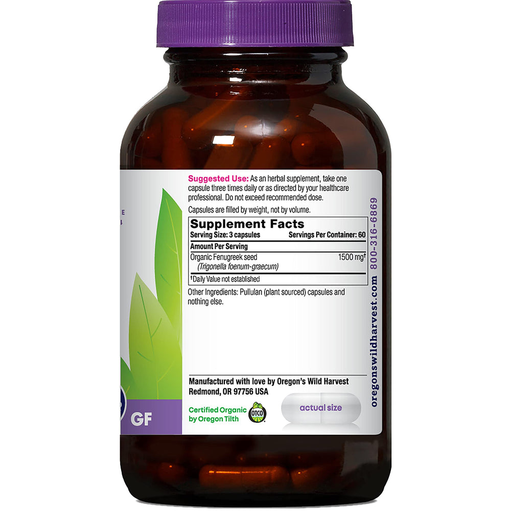 Close-up of organic Fenugreek capsules