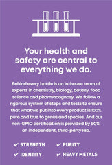 Close-up of 180 organic vegan capsules