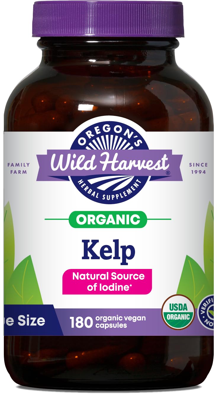 Oregon's Wild Harvest Kelp capsules bottle front view