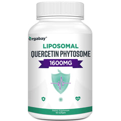 Orgabay liposomal quercetin phytosome 1600 mg softgel bottle front